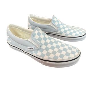 Vans Checkerboard Slip On Blue White Womens 8 Skate Y2K Casual Sneakers Coastal